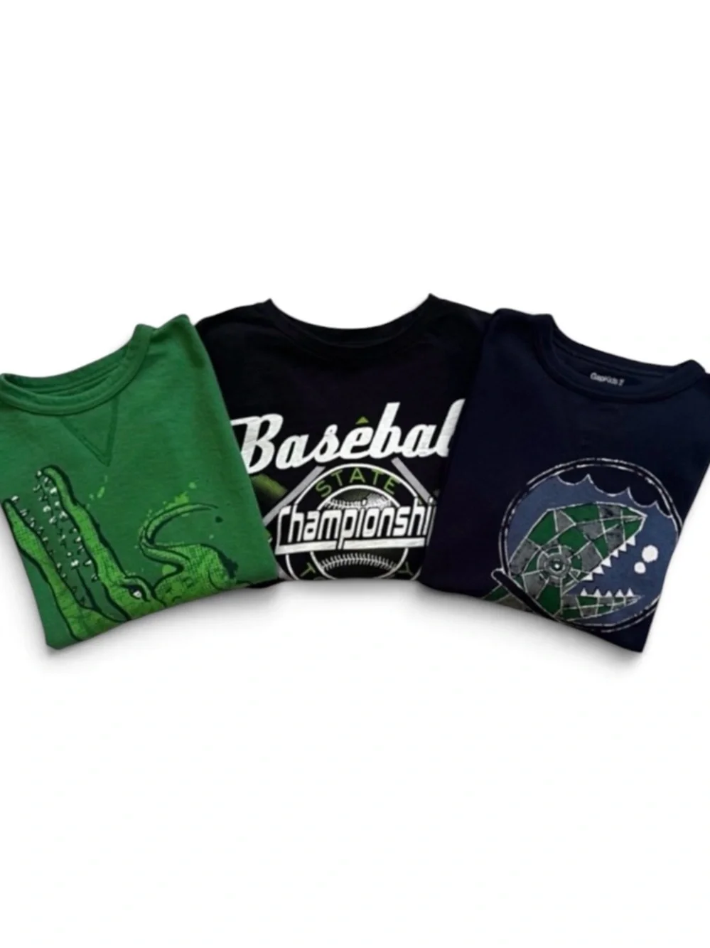 Set of 3 Gap Crewneck Graphic Print Long Sleeve T-Shirts Size Medium